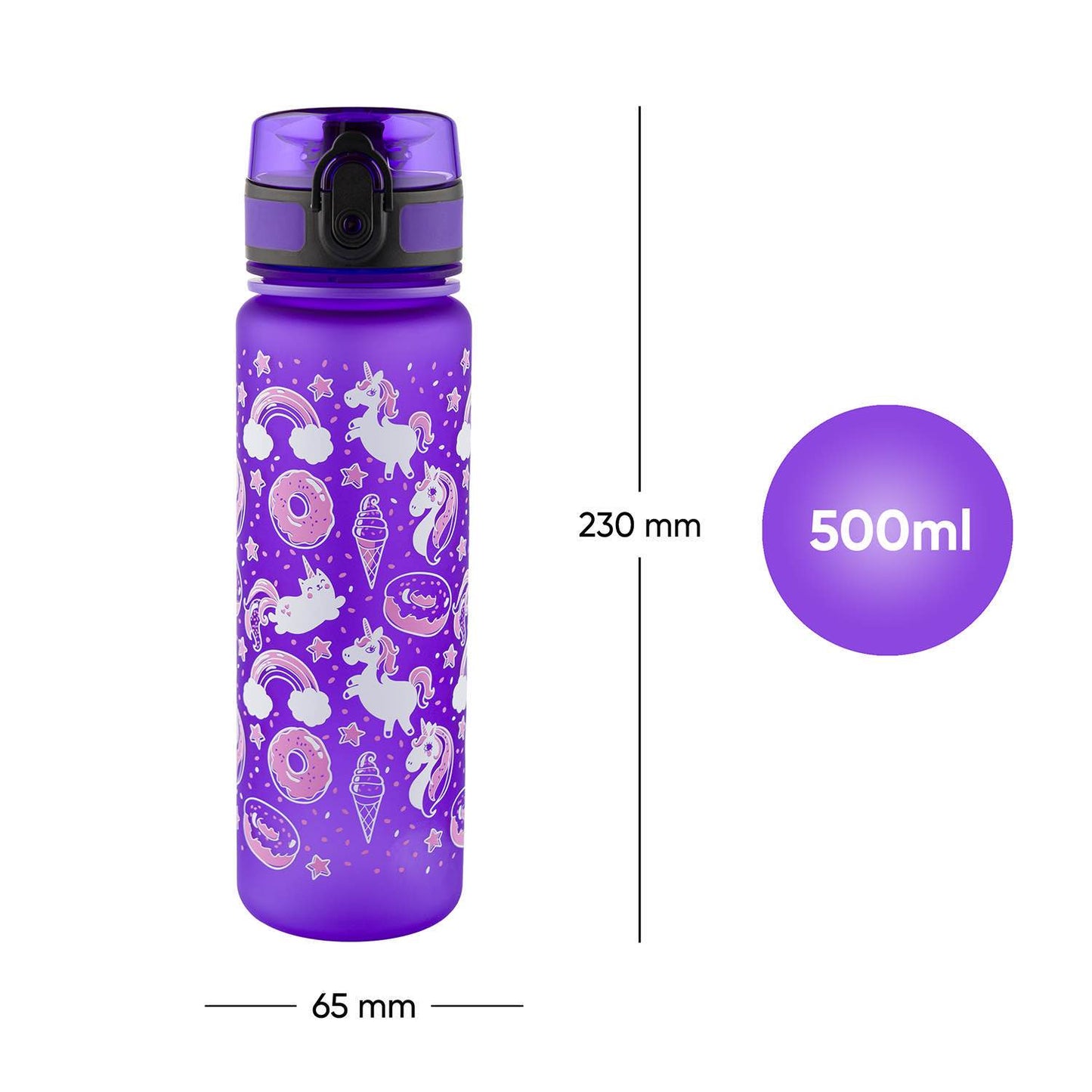 Tritanová fľaša na nápoje Jednorožec, 500 ml