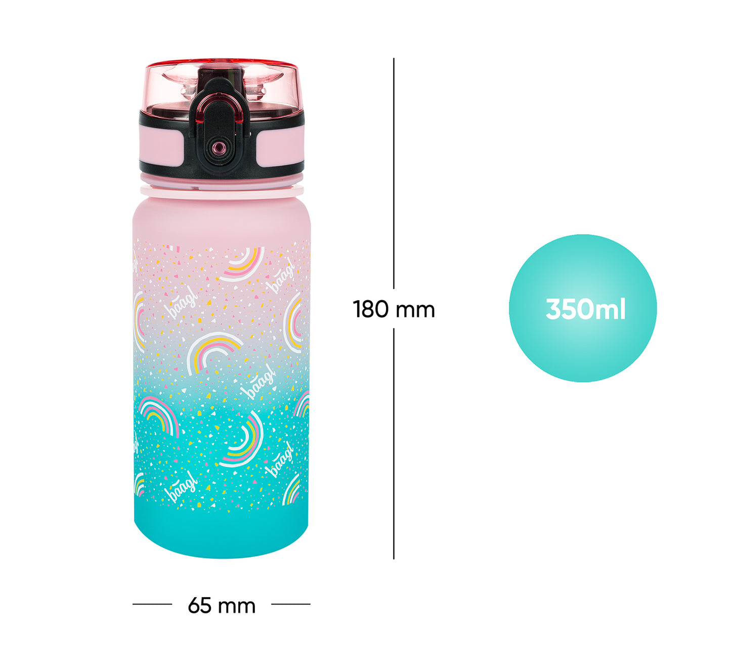 Tritanová fľaša na nápoje Gradient Dúha. 350 ml