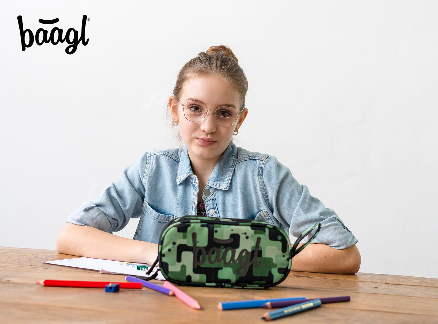 Študentský peračník etui Green