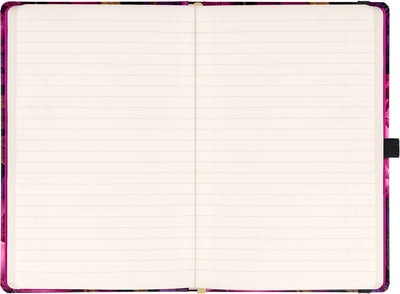 Notes Fialové kvety, linajkovaný, 13 × 21 cm