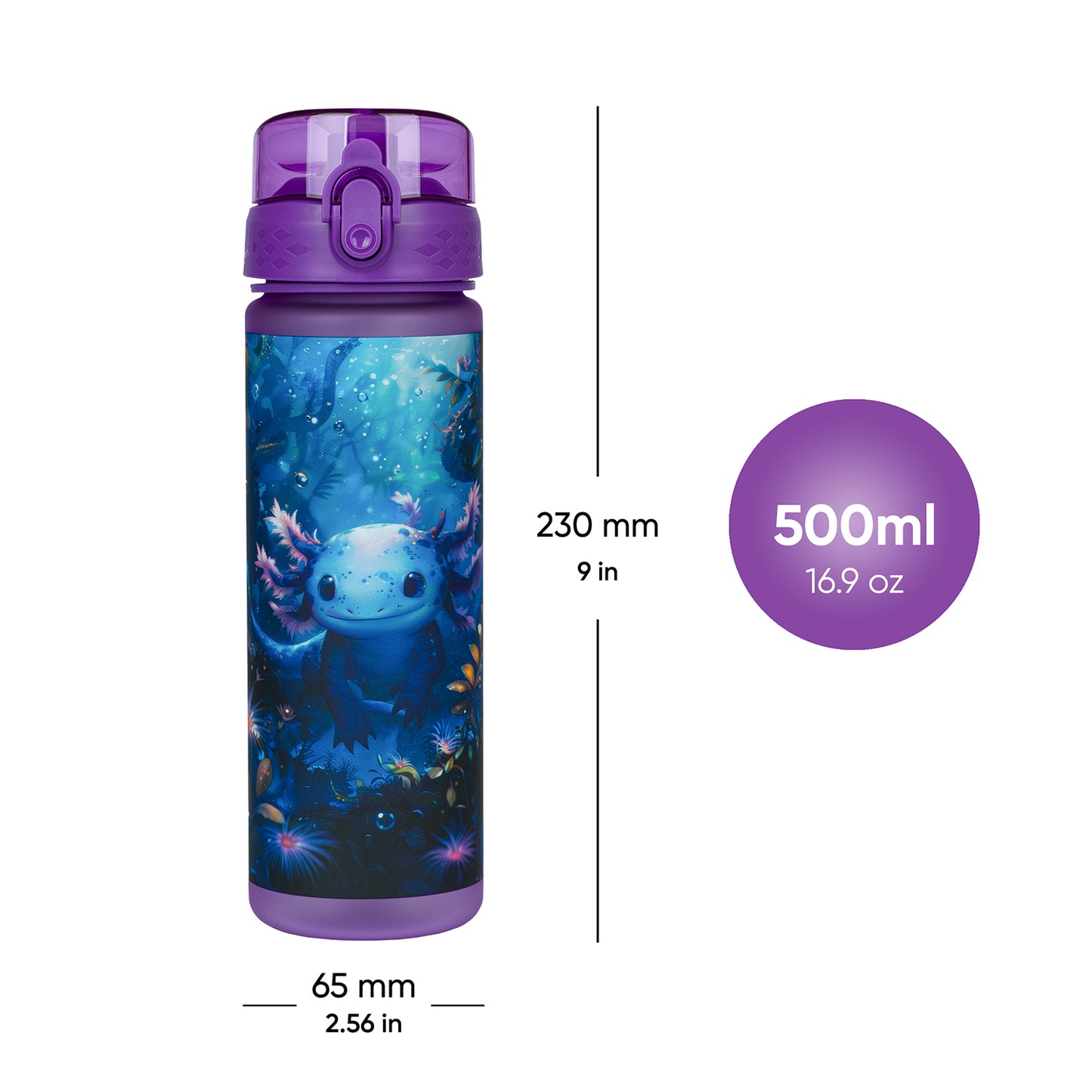 Tritanová fľaša na nápoje Axolotl, 500 ml