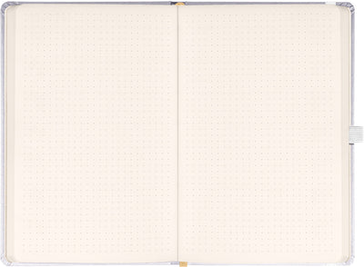 Notes Balacron, strieborný, bodkovaný, 15 × 21 cm