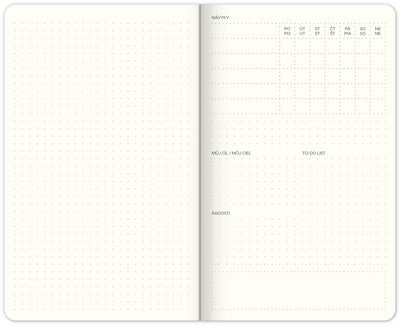Týždenný nedatovaný diár My Bulelt Planner, 13 × 21 cm CZ/SK