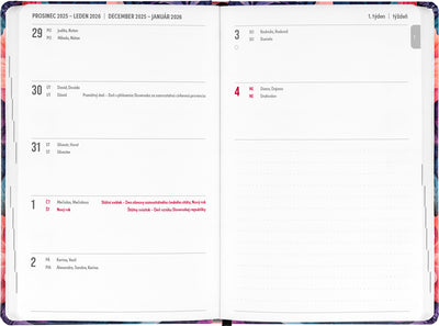 18-mesačný diár Petito – Kytica 2025/2026, 11 x 17 cm