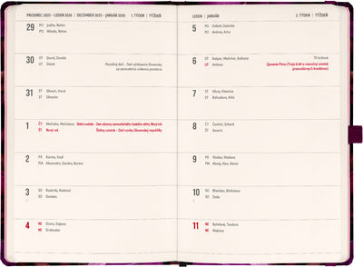 Planbook diár/notes Fialové kvety 2026, 13 x 21 cm
