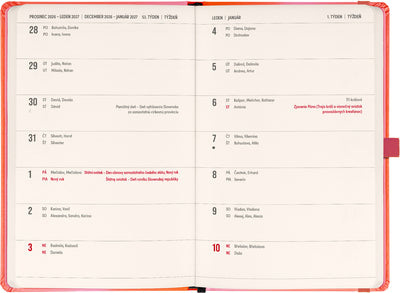 Planbook diár/notes Korál 2027, 13 x 21 cm