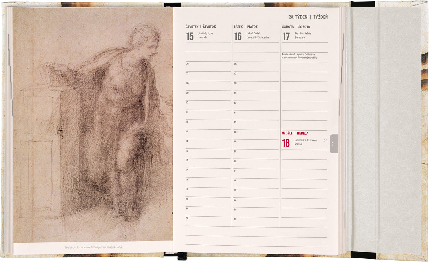Týždenný magnetický diár Michelangelo 2027, 11 x 16 cm