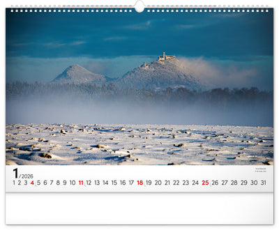 Nástenný kalendár Panorámy Česka 2026, 48 x 33 cm