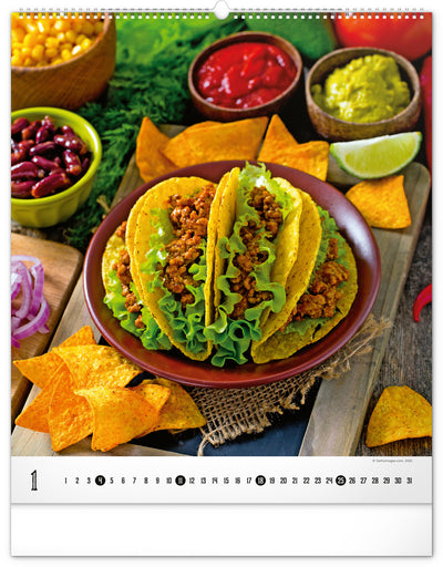 Nástenný kalendár Gourmet 2026, 48 x 56 cm