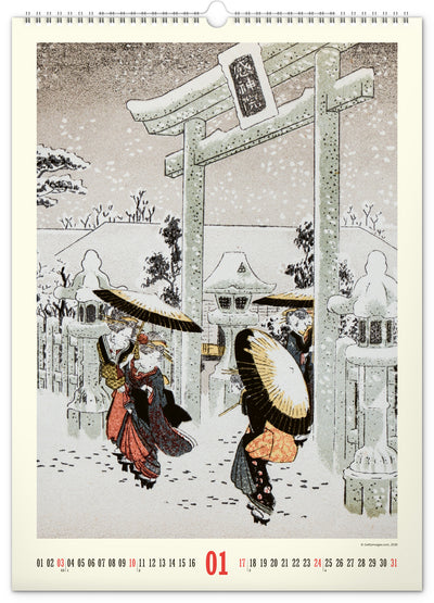 Nástenný kalendár Vintage plagáty – japonské umenie 2027, 33 x 46 cm