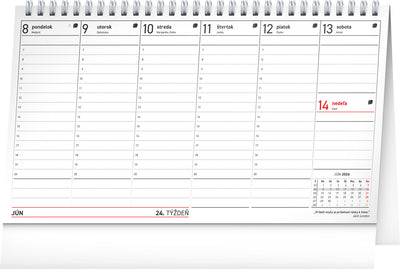 Stolový kalendár Poznámkový daňový s citátmi 2026, 25 x 14,5 cm