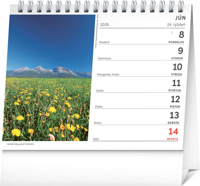 Stolový kalendár Rozprávkové Slovensko 2026, 16,5 x 13 cm