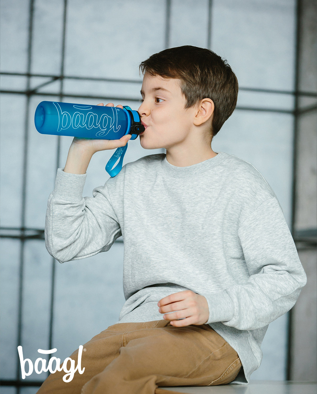 Tritanová fľaša na nápoje Logo modrá, 500 ml