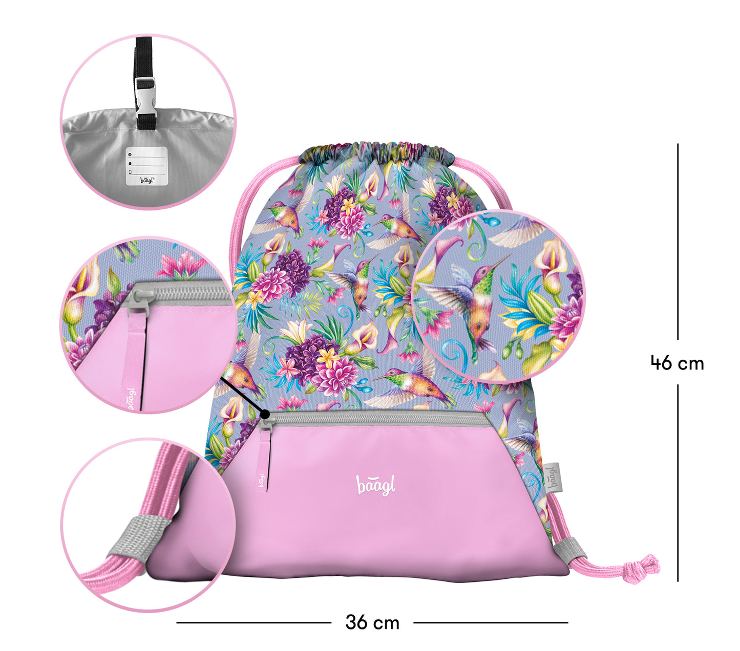 Vrecko s priehradkou na zips Kolibrík