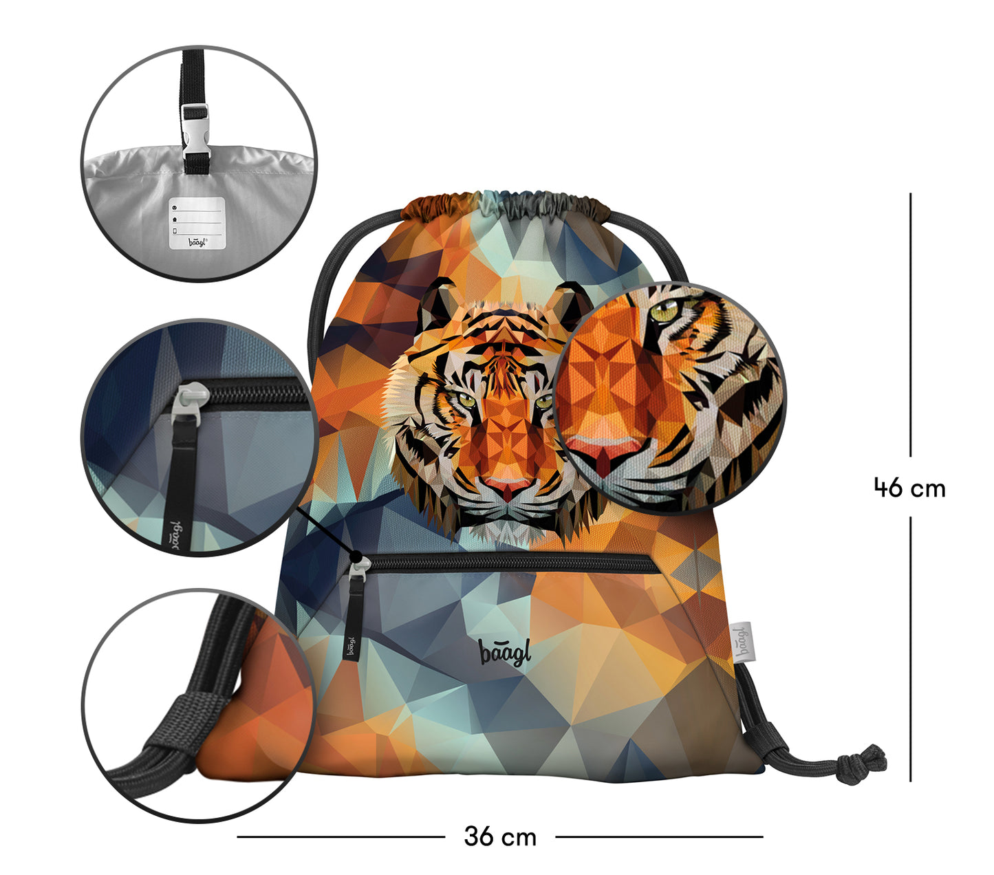 Vrecko s priehradkou na zips Tiger