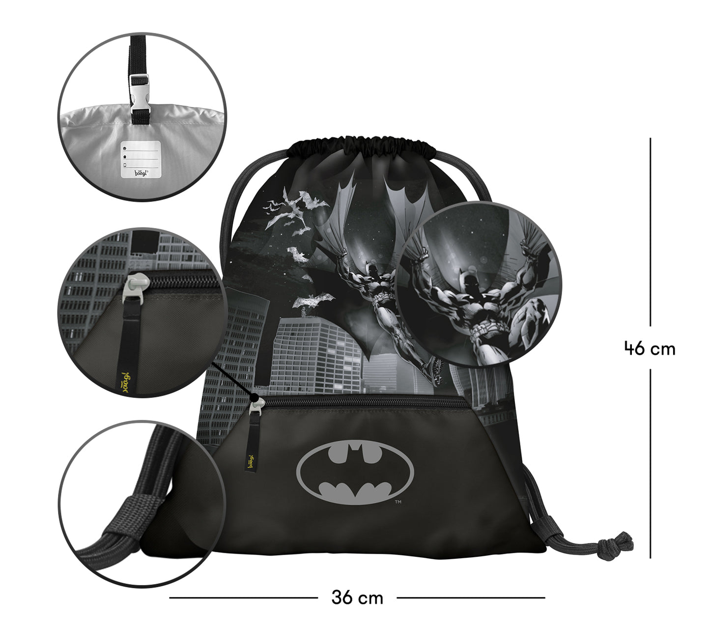 Vrecko s priehradkou na zips Batman Dark City