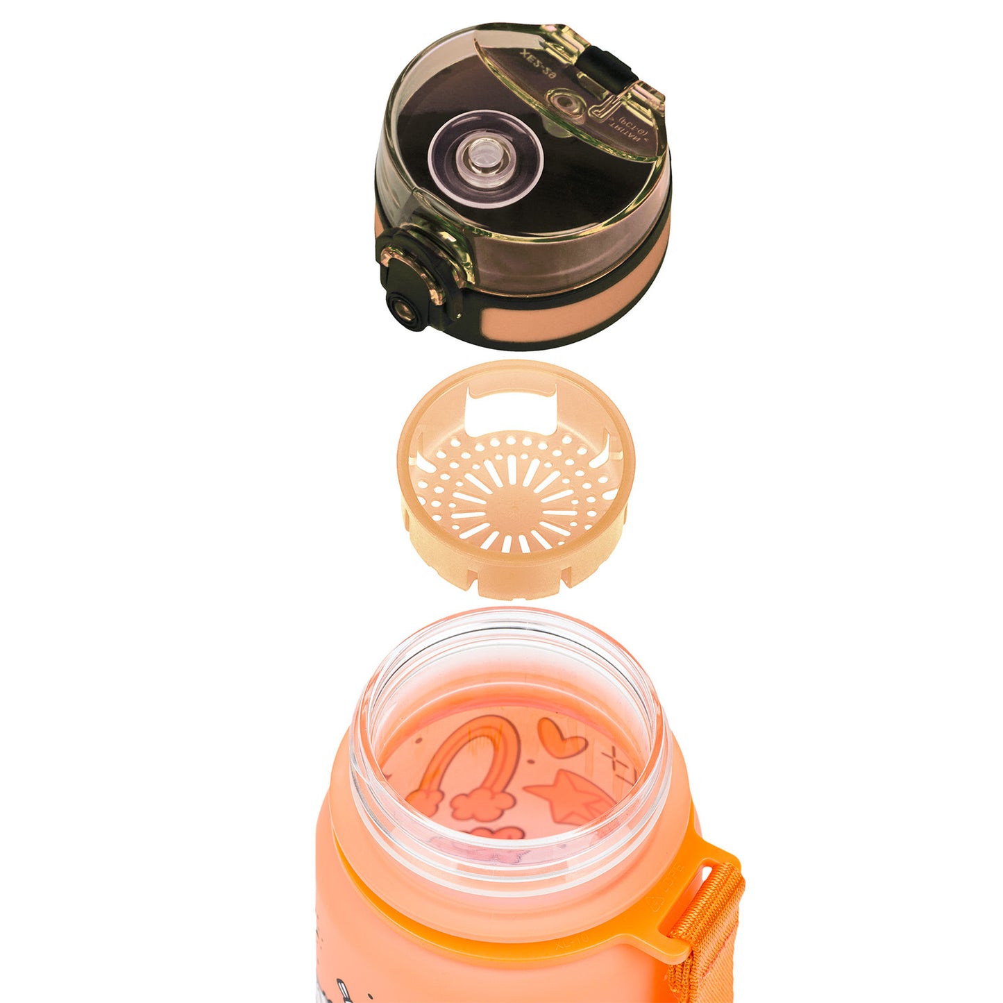 Tritanová fľaša na nápoje Gradient Jednorožec, 350 ml