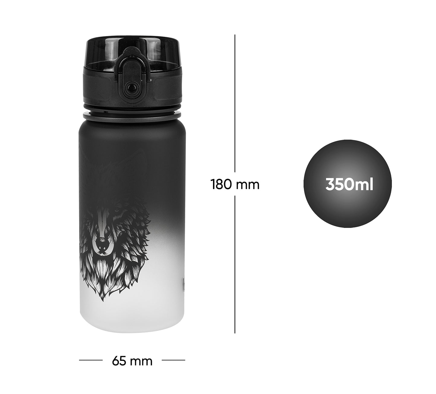 Tritanová fľaša na nápoje Gradient Vlk, 350 ml