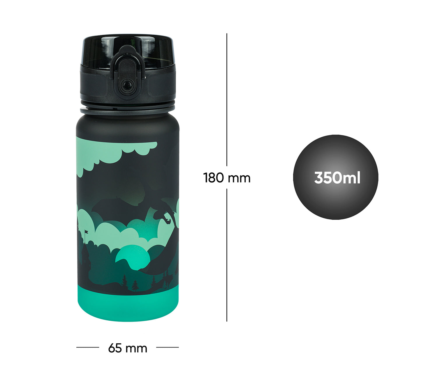 Tritanová fľaša na nápoje Gradient Drak, 350 ml