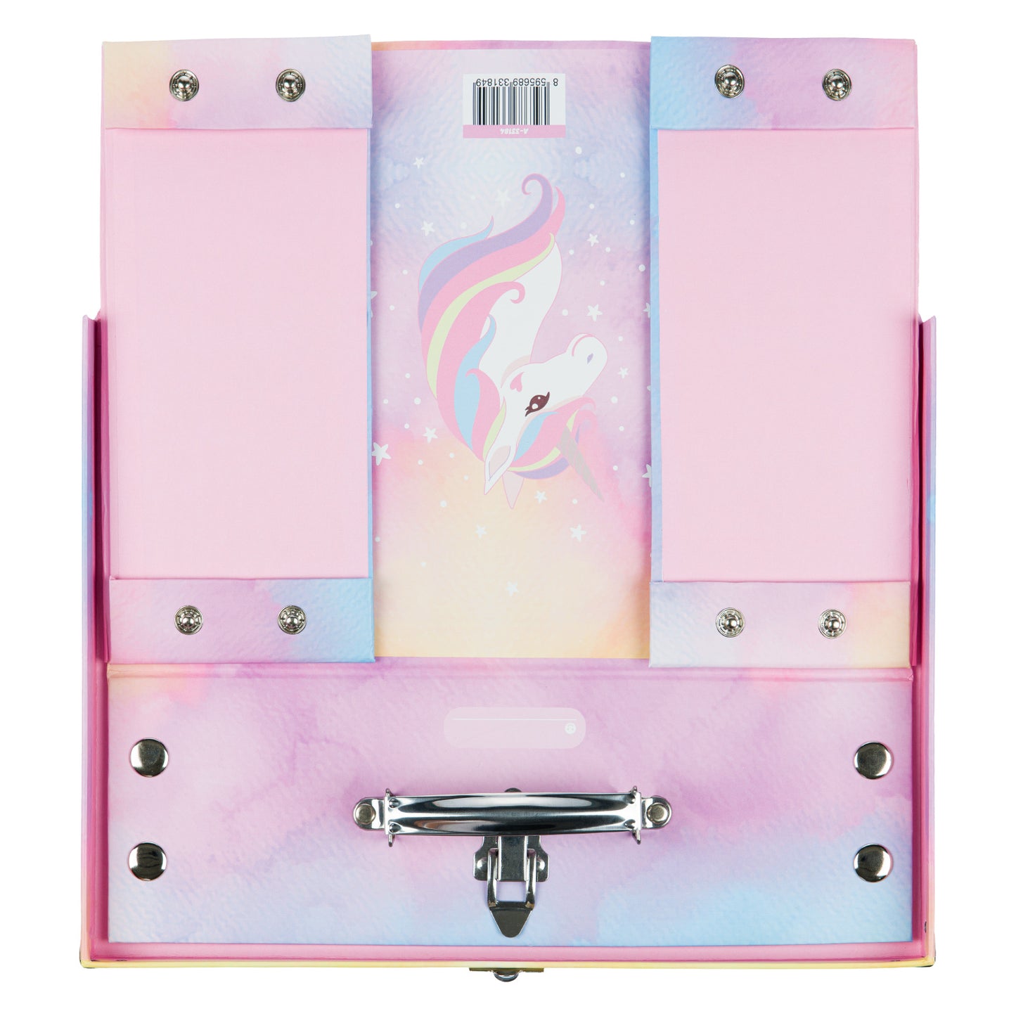 Skladací školský kufrík Rainbow Unicorn s kovaním