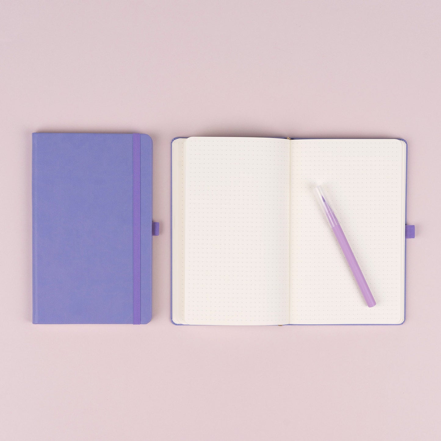 Notes Lila, bodkovaný, 13 × 21 cm