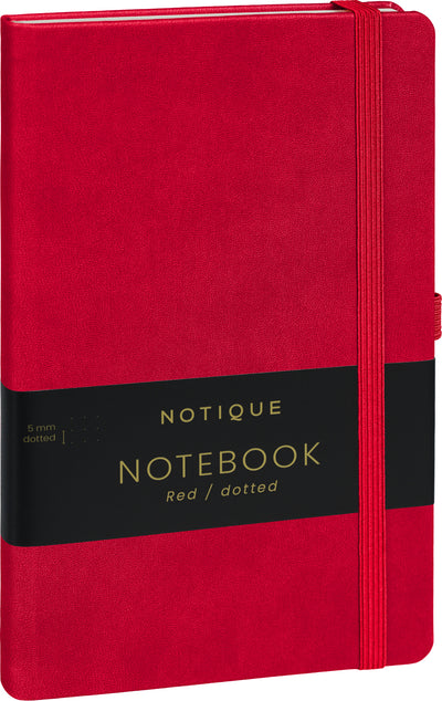 Notes Červený, bodkovaný, 13 × 21 cm