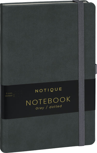 Notes Sivý, bodkovaný, 13 × 21 cm