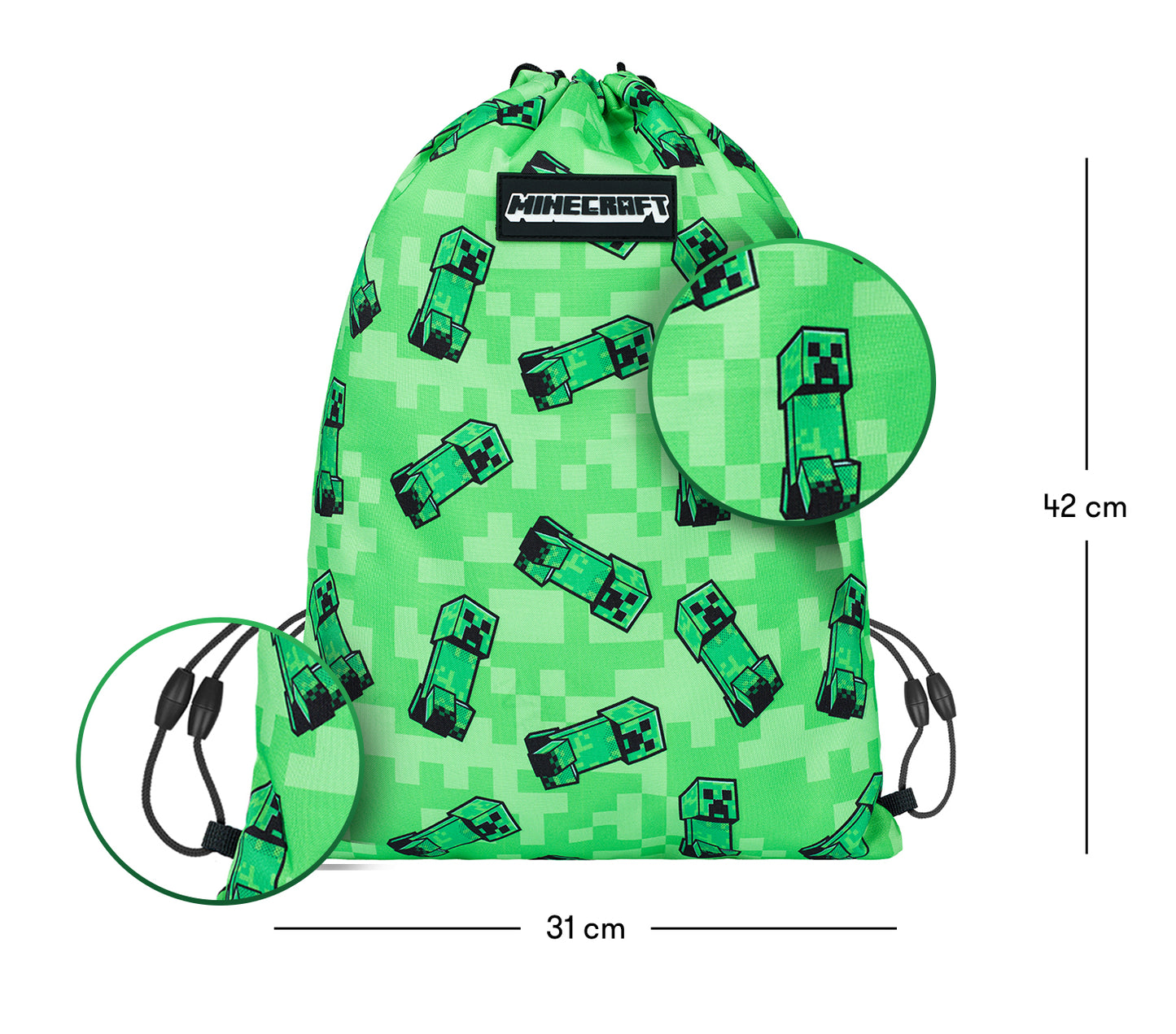 MINECRAFT SET 2 Creeper: peračník, vrecko