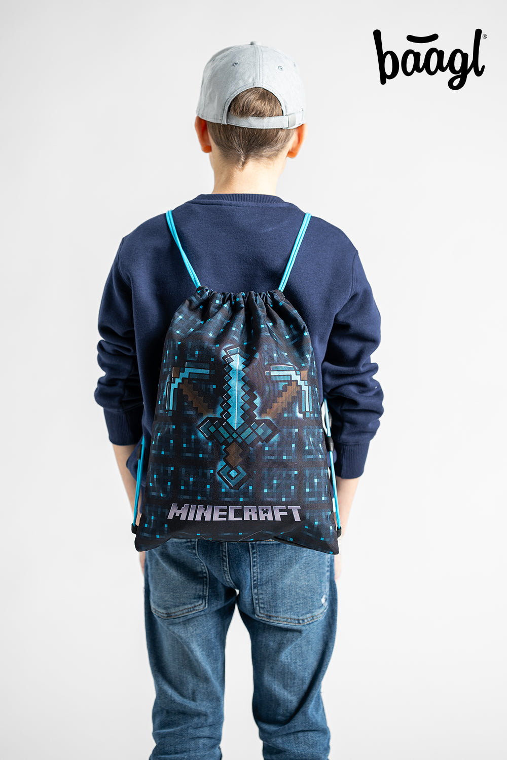 MINECRAFT SET 2 Blue Axe and Sword: peračník, vrecko