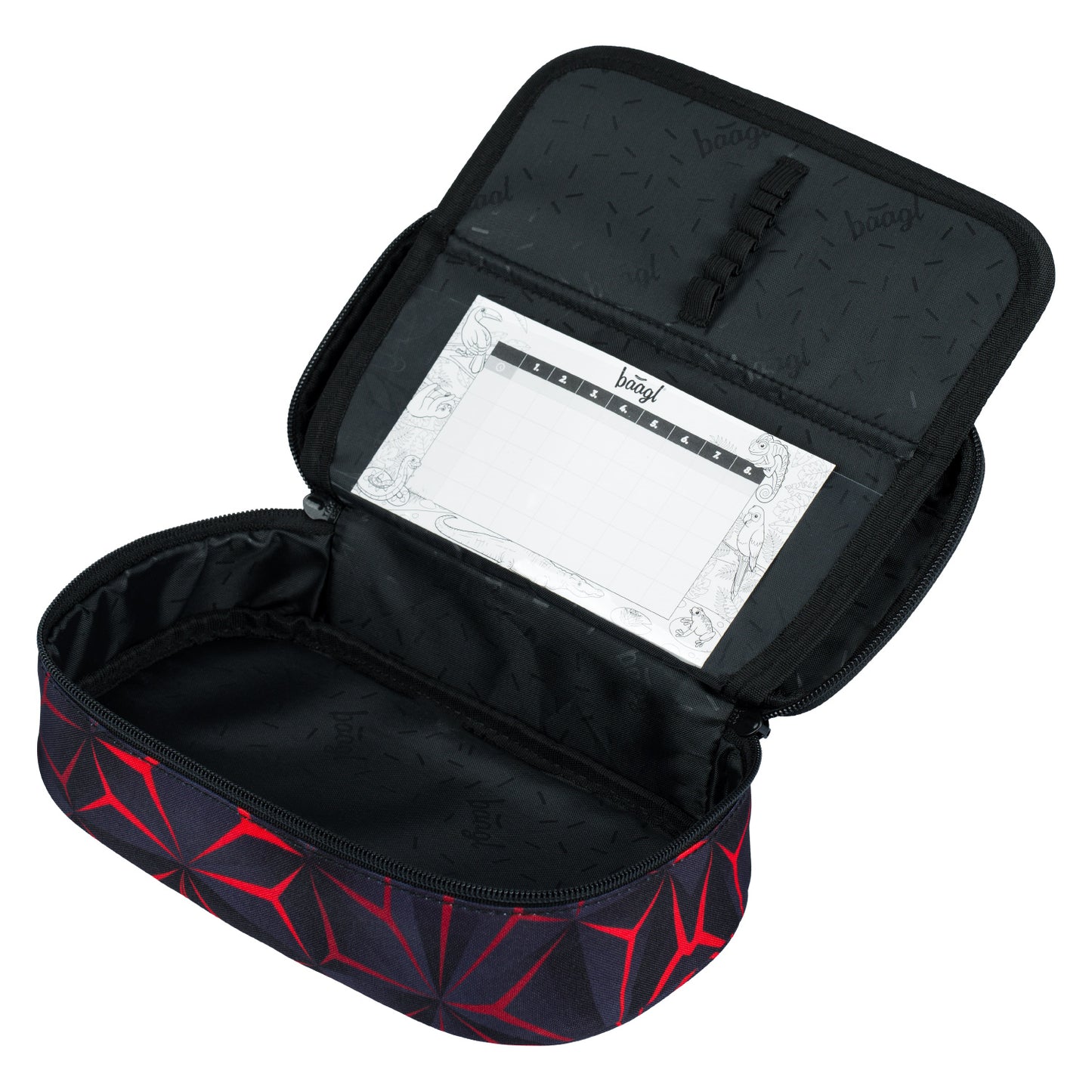 Školský peračník etui Red Polygon