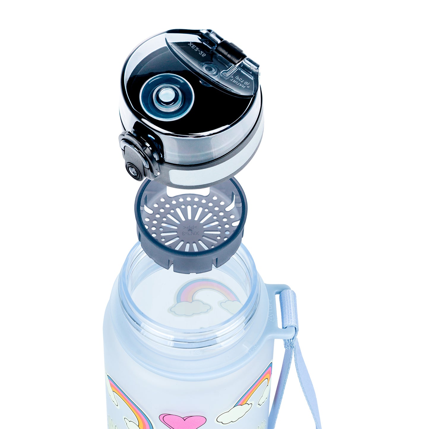 Tritanová fľaša na nápoje Dúha červená, 500 ml