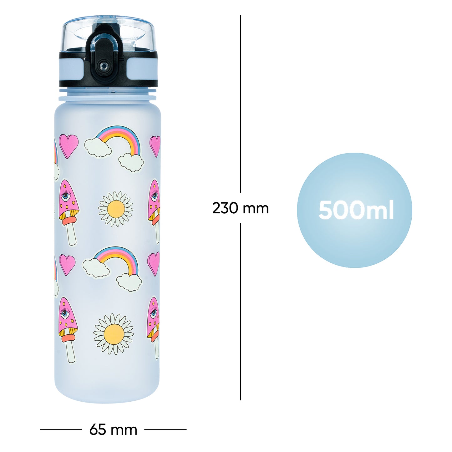 Tritanová fľaša na nápoje Dúha červená, 500 ml