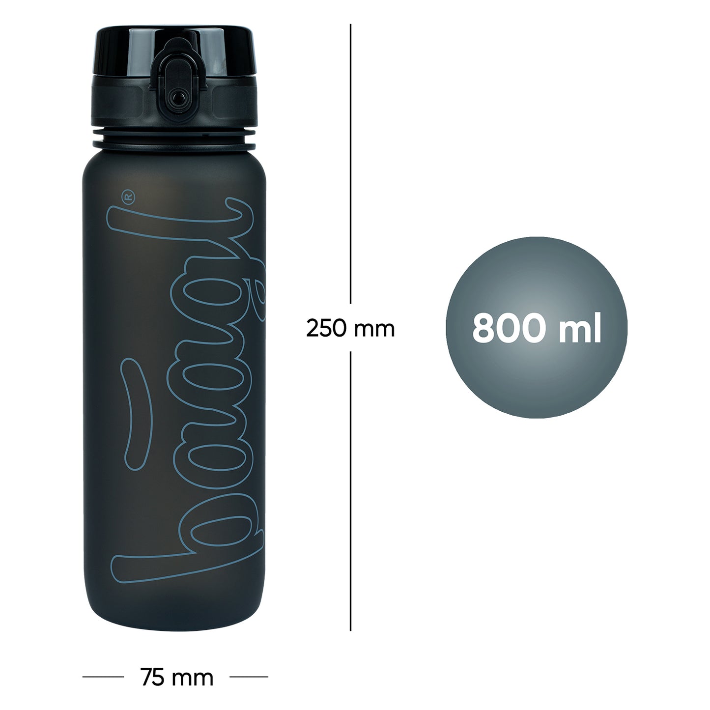 Tritanová fľaša na nápoje Black, 800 ml