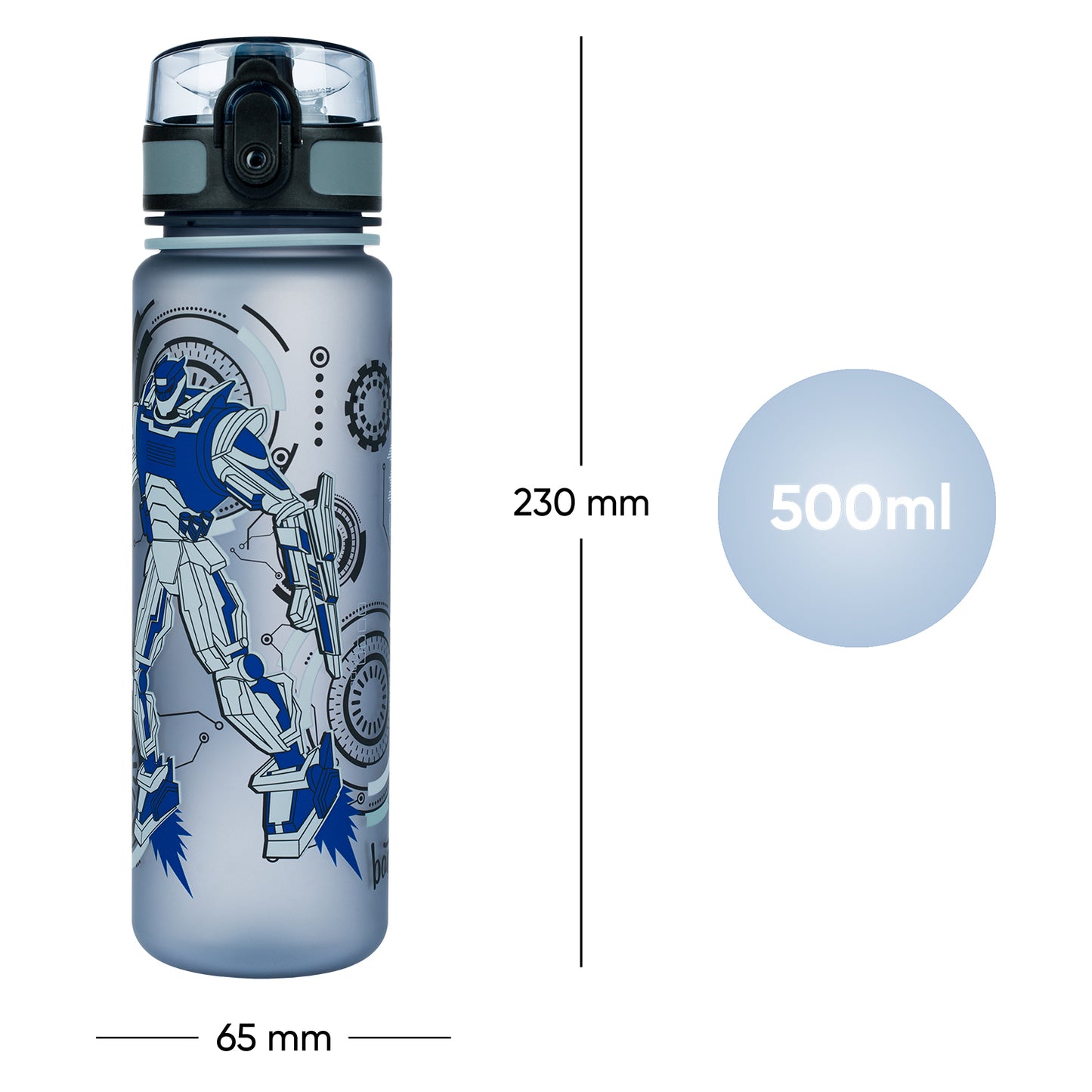 Tritanová fľaša na nápoje Roboty, 500 ml