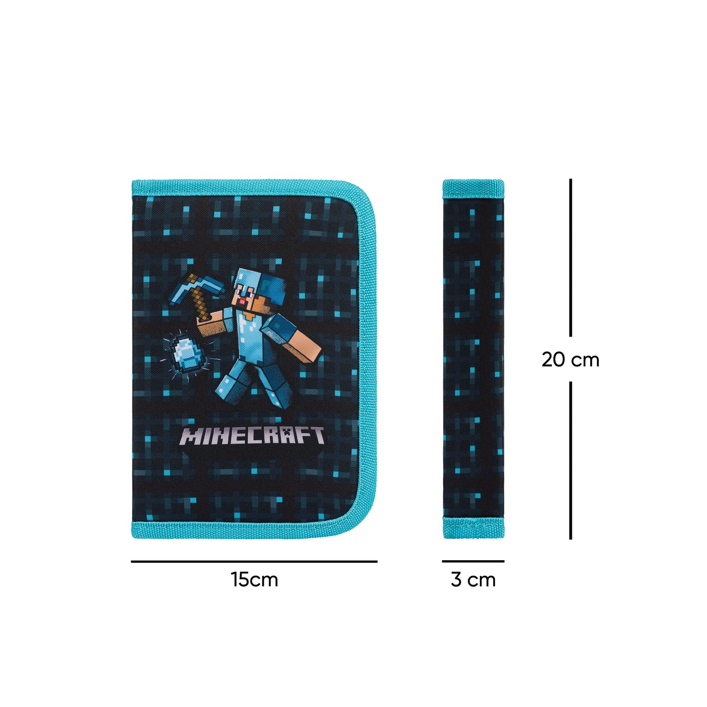 Školský peračník jednoposchodový Minecraft Blue Axe