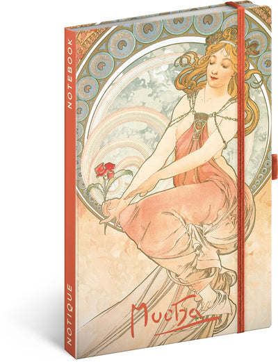 Notes Alfons Mucha – Maliarstvo, linajkovaný, 13 × 21 cm