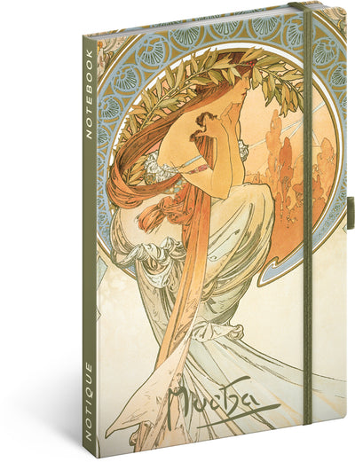 Notes Alfons Mucha – Poézia, linajkovaný, 13 × 21 cm