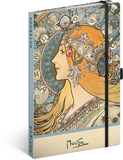 Notes Alfons Mucha – Zverokruh, bodkovaný, 13 × 21 cm