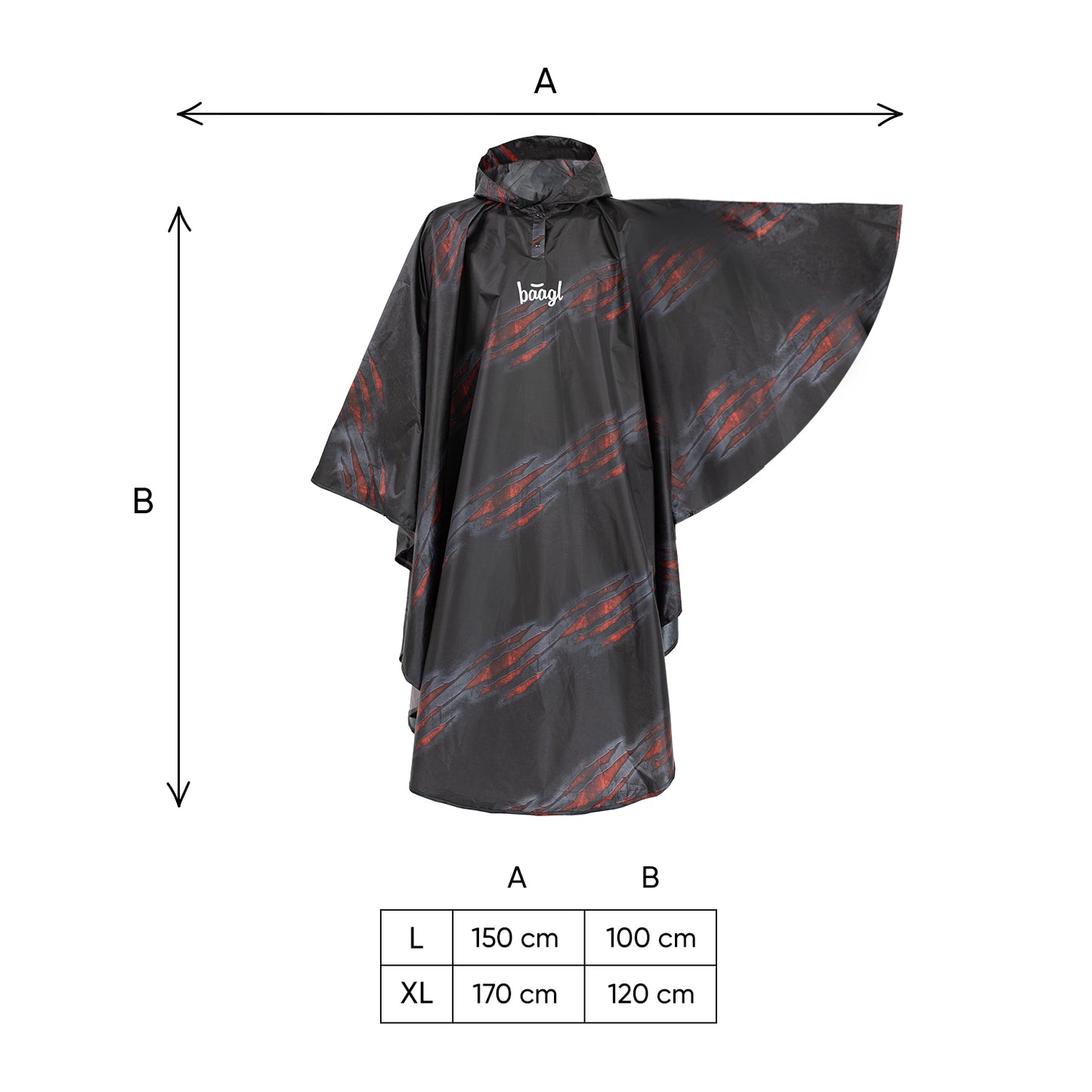 Outdoor pršiplášť pončo Láva vel. L (150 -170 cm)