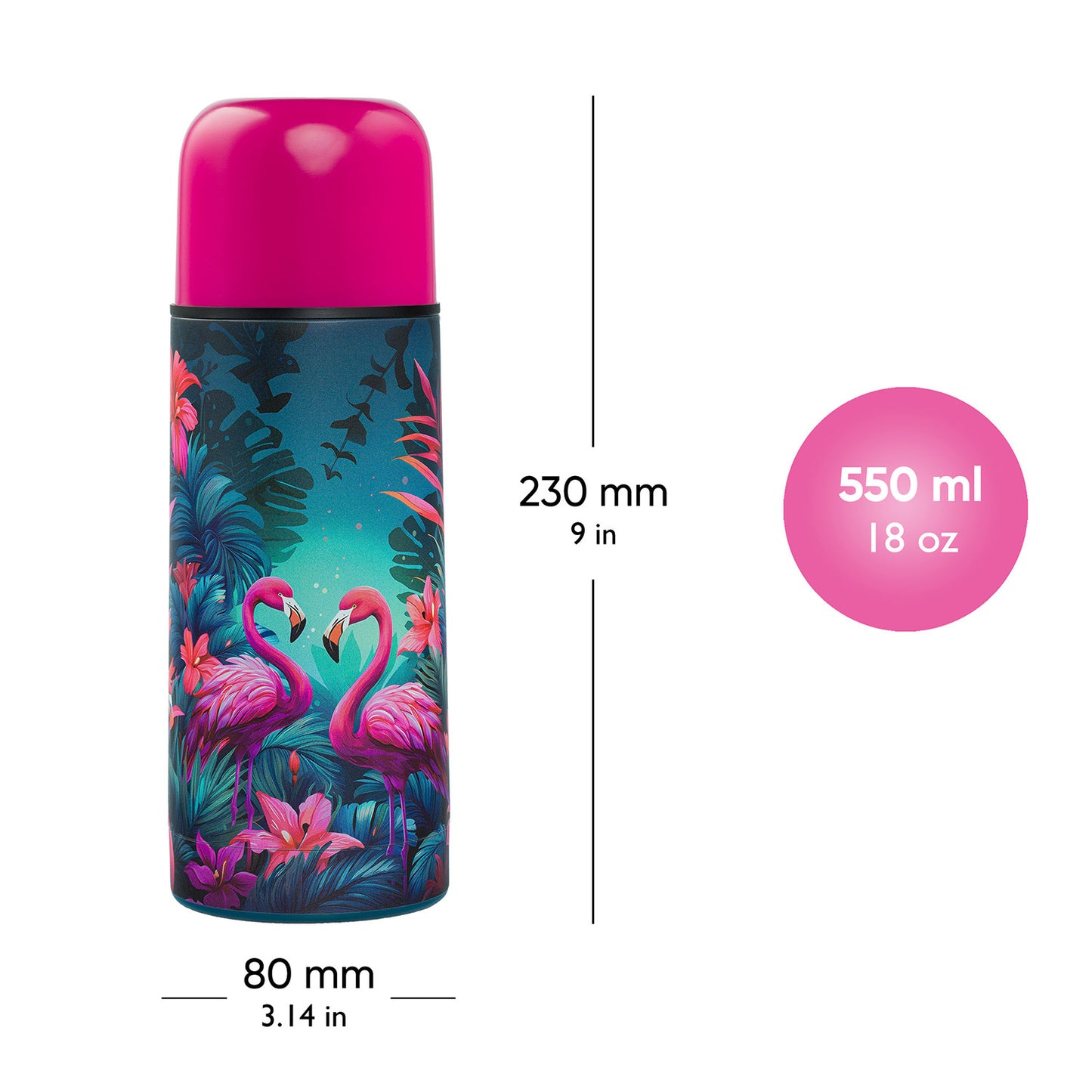 Termofľaša Plameniaky, 550 ml