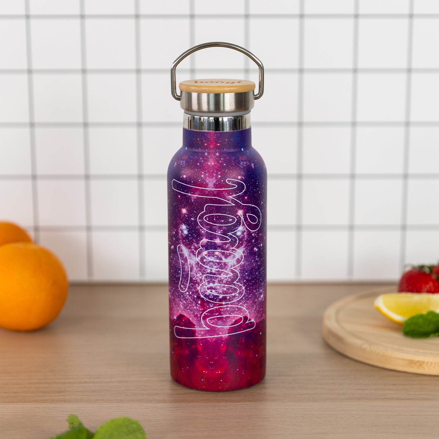 Termofľaša s bambusovým viečkom Galaxy, 500 ml