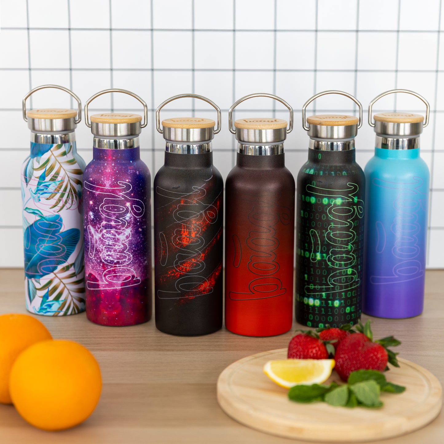 Termofľaša s bambusovým viečkom Leafs, 500 ml