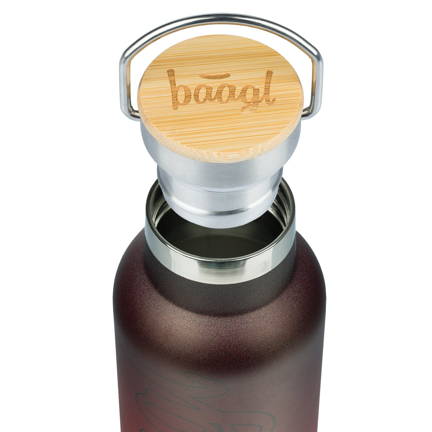 Termofľaša s bambusovým viečkom Gradient červeno-čierna, 500 ml