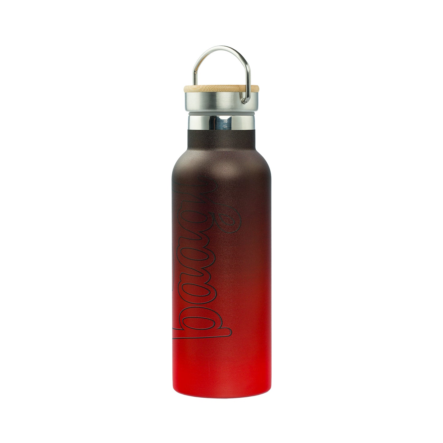 Termofľaša s bambusovým viečkom Gradient červeno-čierna, 500 ml