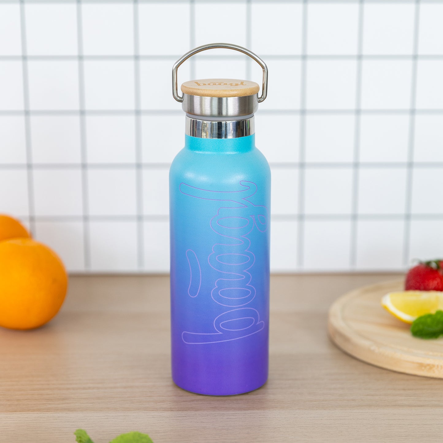 Termofľaša s bambusovým viečkom Gradient modro-fialová, 500 ml