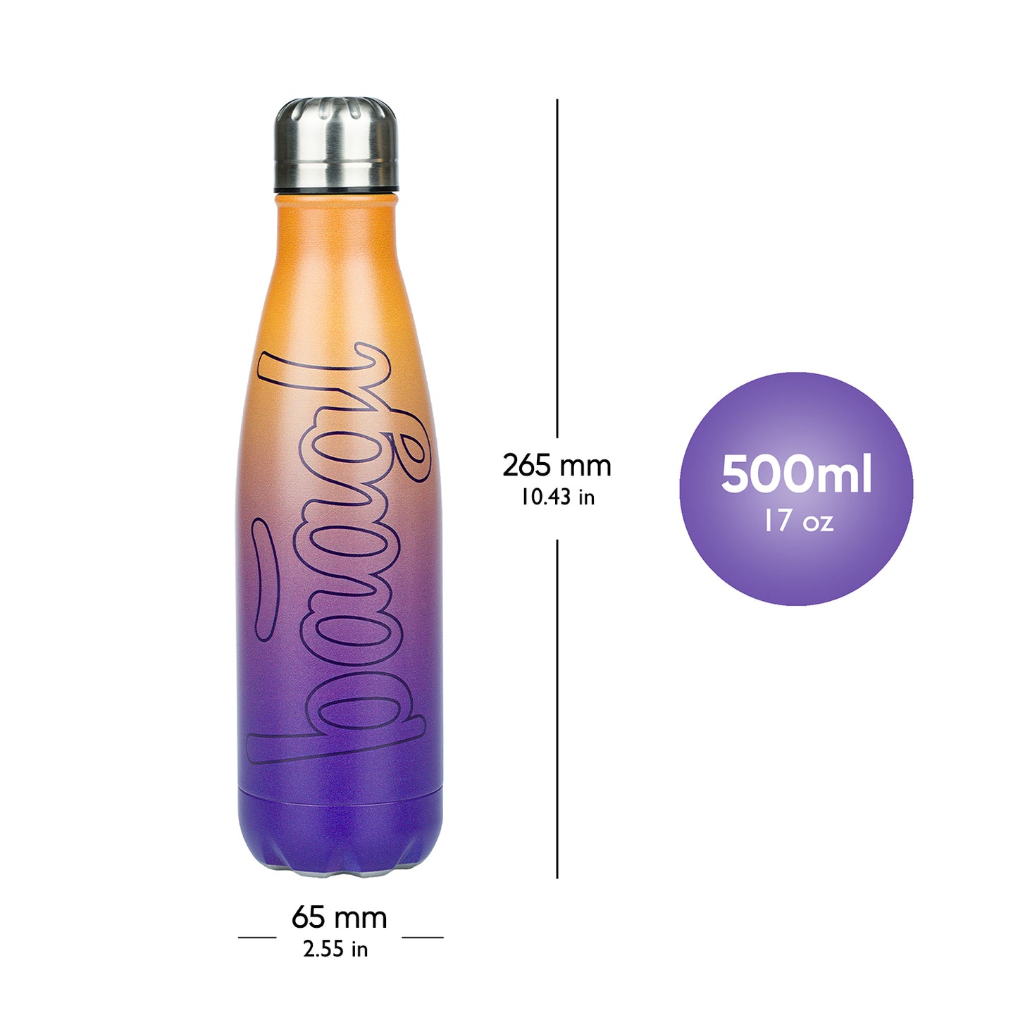 Termofľaša s kovovým viečkom Gradient žlto-fialová, 500 ml