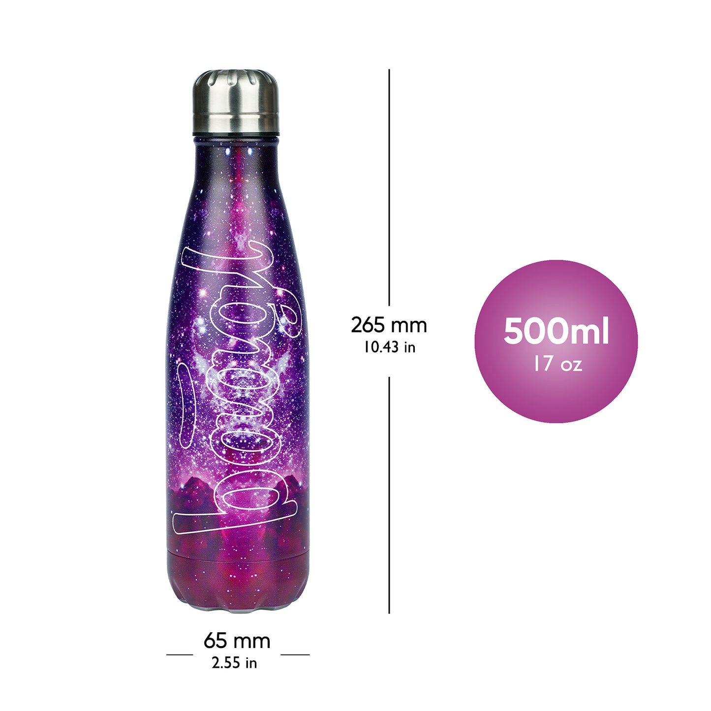 Termofľaša s kovovým viečkom Galaxy, 500 ml