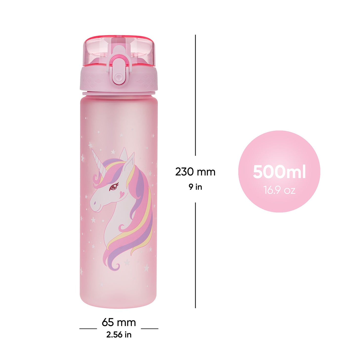 Tritanová fľaša na nápoje Unicorn, 500 ml