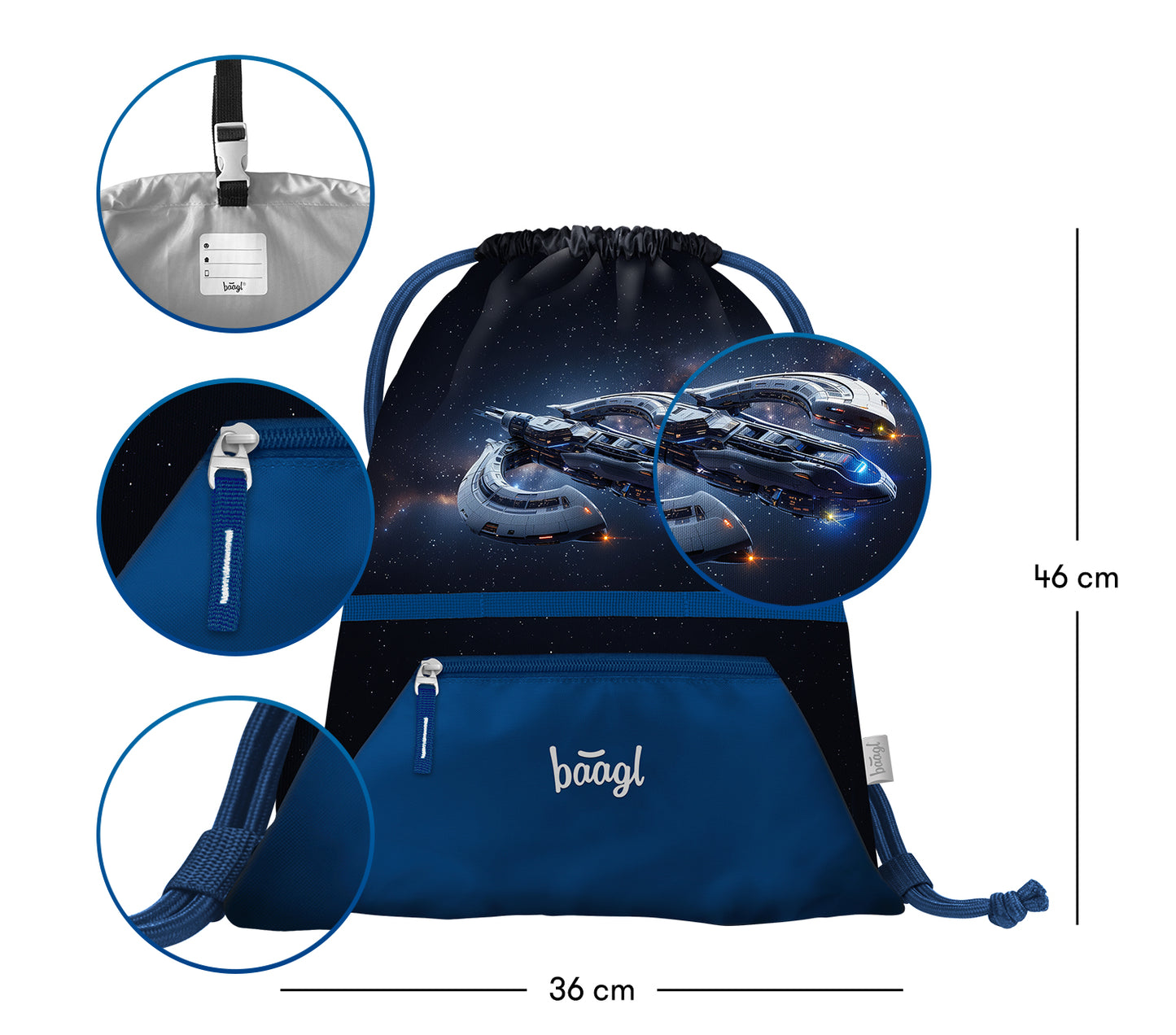 Vrecko s priehradkou na zips Vesmírna loď