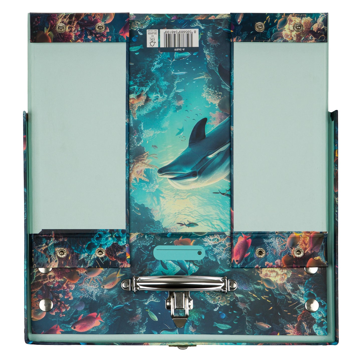 Skladací školský kufrík Delfín s kovaním